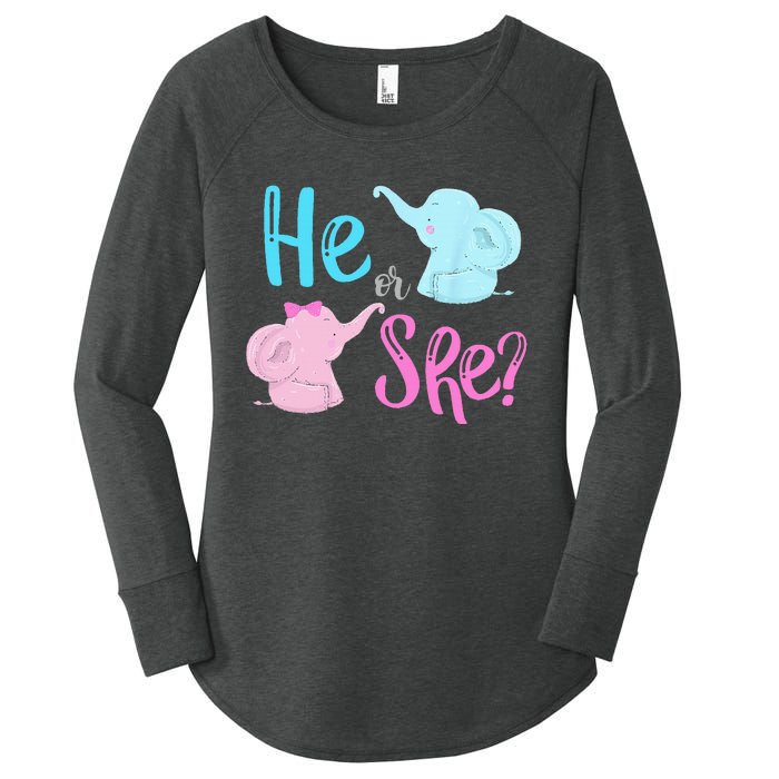 Pink Or Blue Gender Reveal Elephant Women's Perfect Tri Tunic Long Sleeve Shirt