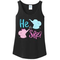 Pink Or Blue Gender Reveal Elephant Ladies Essential Tank