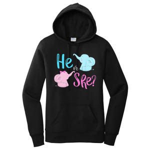 Pink Or Blue Gender Reveal Elephant Women's Pullover Hoodie