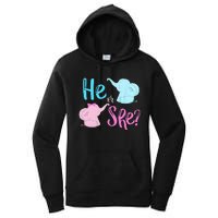 Pink Or Blue Gender Reveal Elephant Women's Pullover Hoodie