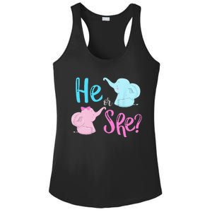 Pink Or Blue Gender Reveal Elephant Ladies PosiCharge Competitor Racerback Tank