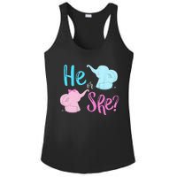 Pink Or Blue Gender Reveal Elephant Ladies PosiCharge Competitor Racerback Tank