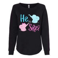 Pink Or Blue Gender Reveal Elephant Womens California Wash Sweatshirt