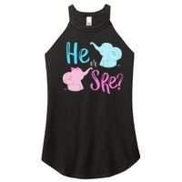 Pink Or Blue Gender Reveal Elephant Women's Perfect Tri Rocker Tank