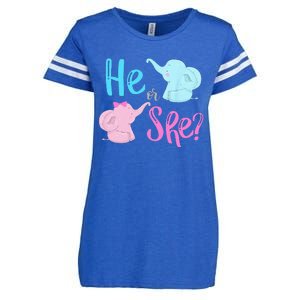 Pink Or Blue Gender Reveal Elephant Enza Ladies Jersey Football T-Shirt