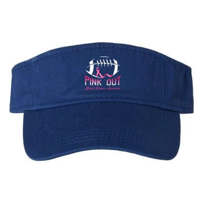 Pink Out Breast Cancer Football Valucap Bio-Washed Visor