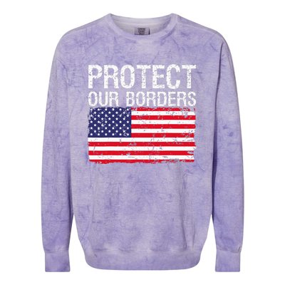 Protect Our Borders Law Enforcement Legal Immigration Colorblast Crewneck Sweatshirt