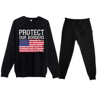 Protect Our Borders Law Enforcement Legal Immigration Premium Crewneck Sweatsuit Set