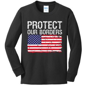 Protect Our Borders Law Enforcement Legal Immigration Kids Long Sleeve Shirt