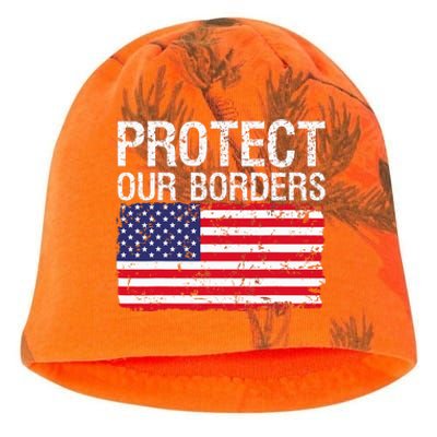 Protect Our Borders Law Enforcement Legal Immigration Kati - Camo Knit Beanie