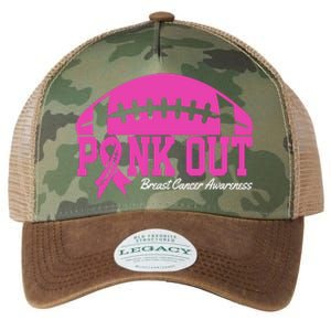 Pink Out Breast Cancer Awareness Football Ribbon Legacy Tie Dye Trucker Hat