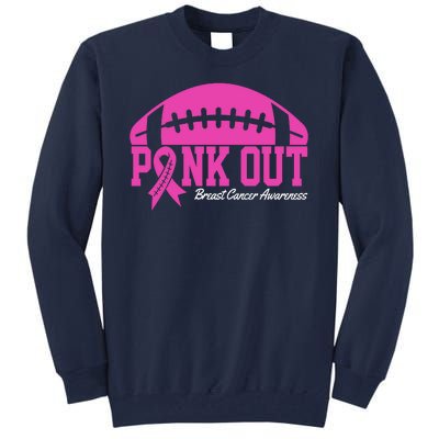 Pink Out Breast Cancer Awareness Football Ribbon Tall Sweatshirt