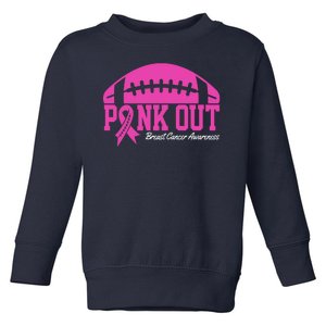 Pink Out Breast Cancer Awareness Football Ribbon Toddler Sweatshirt