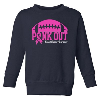 Pink Out Breast Cancer Awareness Football Ribbon Toddler Sweatshirt