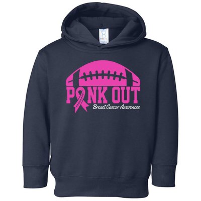 Pink Out Breast Cancer Awareness Football Ribbon Toddler Hoodie