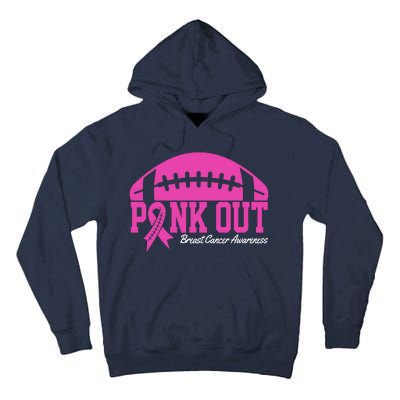 Pink Out Breast Cancer Awareness Football Ribbon Tall Hoodie