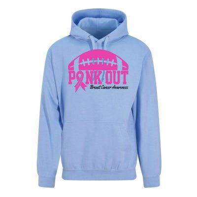 Pink Out Breast Cancer Awareness Football Ribbon Unisex Surf Hoodie