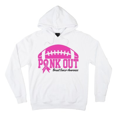 Pink Out Breast Cancer Awareness Football Ribbon Hoodie