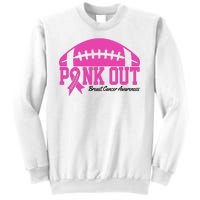 Pink Out Breast Cancer Awareness Football Ribbon Sweatshirt