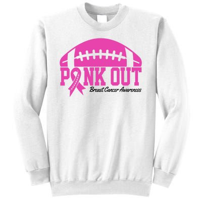 Pink Out Breast Cancer Awareness Football Ribbon Sweatshirt