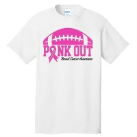 Pink Out Breast Cancer Awareness Football Ribbon Tall T-Shirt