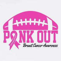 Pink Out Breast Cancer Awareness Football Ribbon Tall T-Shirt