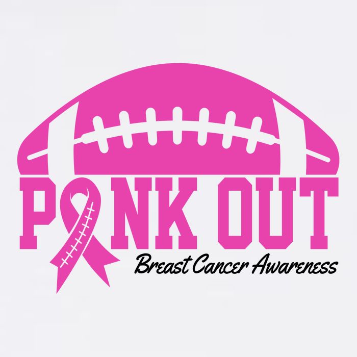 Pink Out Breast Cancer Awareness Football Ribbon Tall T-Shirt