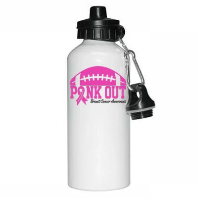 Pink Out Breast Cancer Awareness Football Ribbon Aluminum Water Bottle 