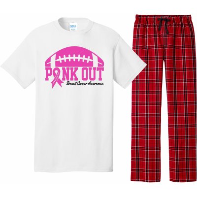 Pink Out Breast Cancer Awareness Football Ribbon Pajama Set