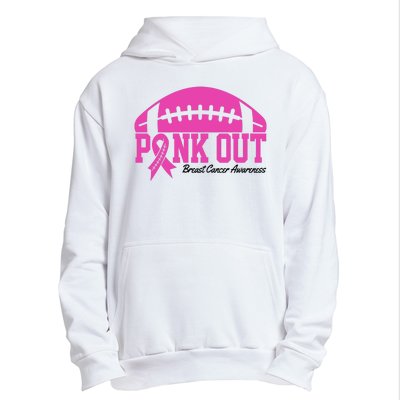 Pink Out Breast Cancer Awareness Football Ribbon Urban Pullover Hoodie