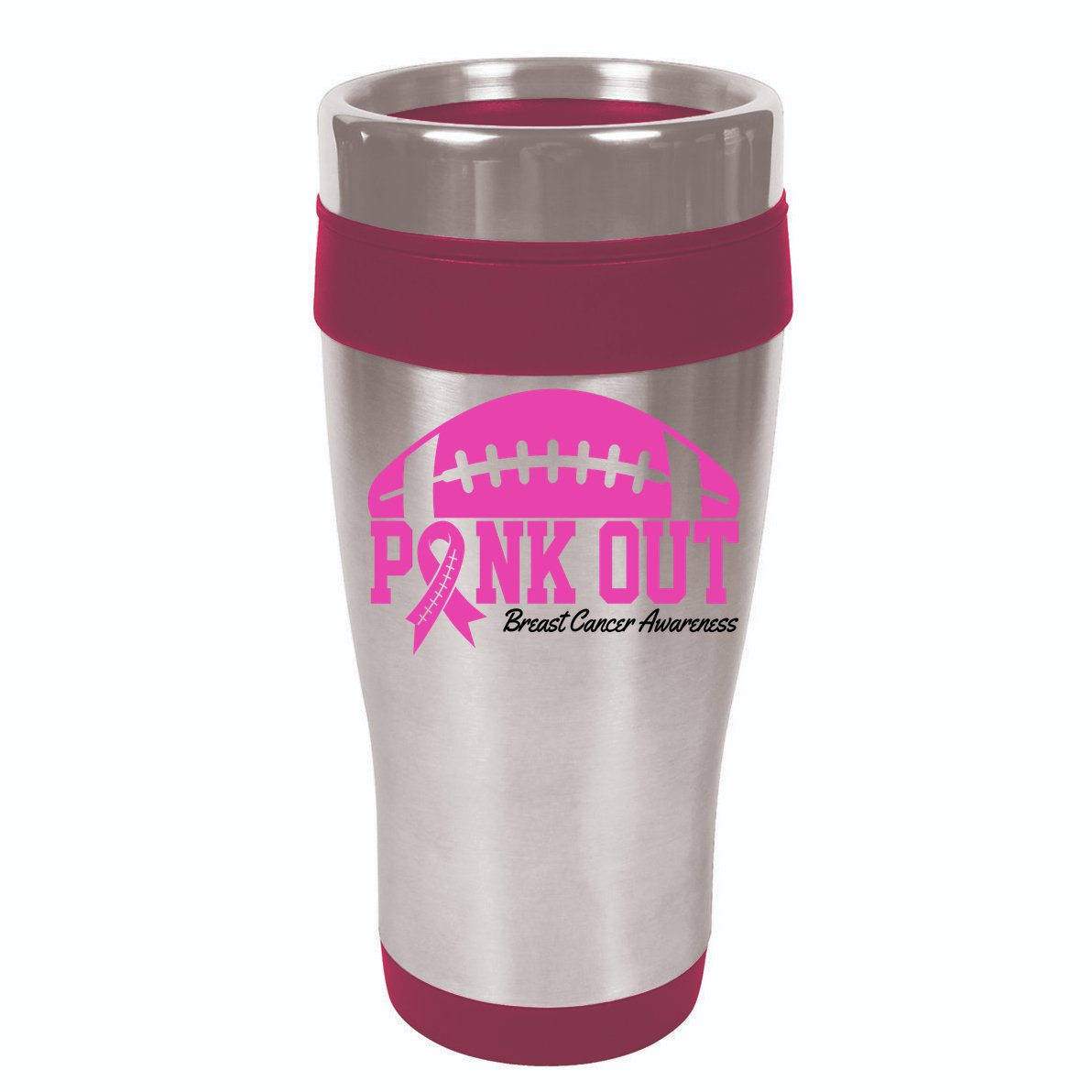 Pink Out Breast Cancer Awareness Football Ribbon Womens Tank Top