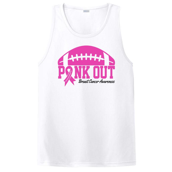 Pink Out Breast Cancer Awareness Football Ribbon PosiCharge Competitor Tank