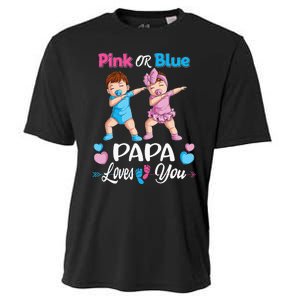 Pink Or Blue Papa Loves You Baby Gender Reveal Party Cooling Performance Crew T-Shirt