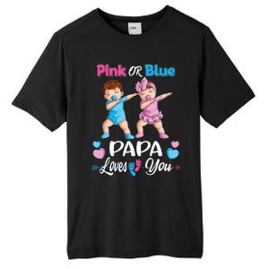 Pink Or Blue Papa Loves You Baby Gender Reveal Party Tall Fusion ChromaSoft Performance T-Shirt