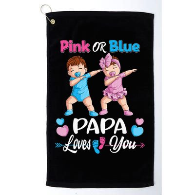 Pink Or Blue Papa Loves You Baby Gender Reveal Party Golf Towel
