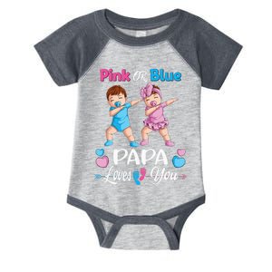 Pink Or Blue Papa Loves You Baby Gender Reveal Party Infant Baby Jersey Bodysuit