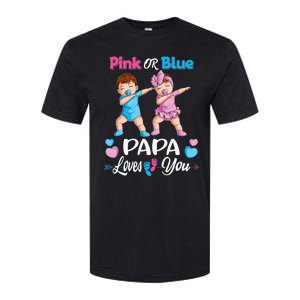 Pink Or Blue Papa Loves You Baby Gender Reveal Party Softstyle CVC T-Shirt