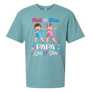 Pink Or Blue Papa Loves You Baby Gender Reveal Party Sueded Cloud Jersey T-Shirt