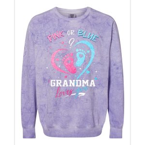 Pink Or Blue Grandma Loves You Gender Reveal Baby Gifts Mom Colorblast Crewneck Sweatshirt