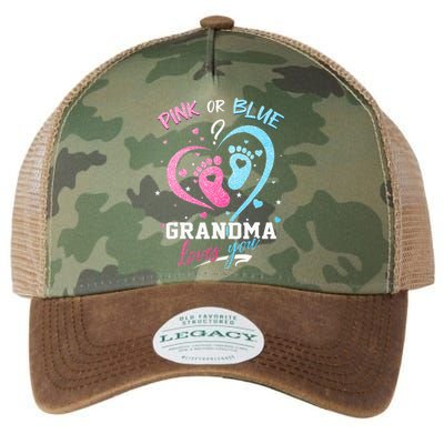 Pink Or Blue Grandma Loves You Gender Reveal Baby Gifts Mom Legacy Tie Dye Trucker Hat