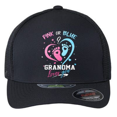 Pink Or Blue Grandma Loves You Gender Reveal Baby Gifts Mom Flexfit Unipanel Trucker Cap