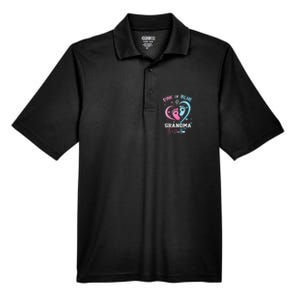 Pink Or Blue Grandma Loves You Gender Reveal Baby Gifts Mom Men's Origin Performance Pique Polo