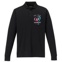 Pink Or Blue Grandma Loves You Gender Reveal Baby Gifts Mom Performance Long Sleeve Polo