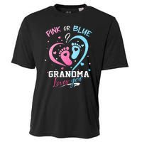 Pink Or Blue Grandma Loves You Gender Reveal Baby Gifts Mom Cooling Performance Crew T-Shirt