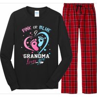 Pink Or Blue Grandma Loves You Gender Reveal Baby Gifts Mom Long Sleeve Pajama Set