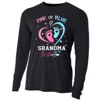 Pink Or Blue Grandma Loves You Gender Reveal Baby Gifts Mom Cooling Performance Long Sleeve Crew