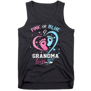 Pink Or Blue Grandma Loves You Gender Reveal Baby Gifts Mom Tank Top