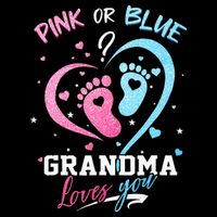 Pink Or Blue Grandma Loves You Gender Reveal Baby Gifts Mom Women's Crop Top Tee