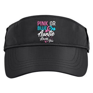 Pink Or Blue Auntie Loves You Gender Reveal Aunt Adult Drive Performance Visor