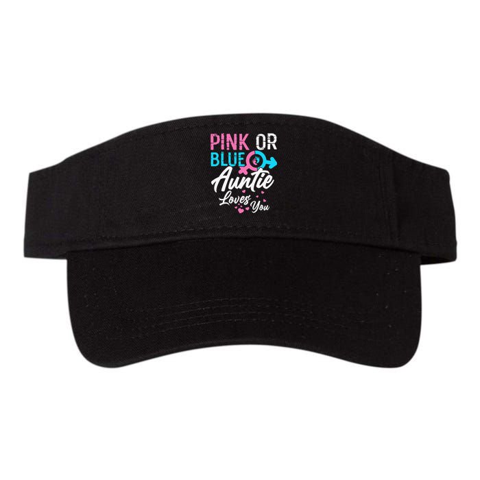 Pink Or Blue Auntie Loves You Gender Reveal Aunt Valucap Bio-Washed Visor